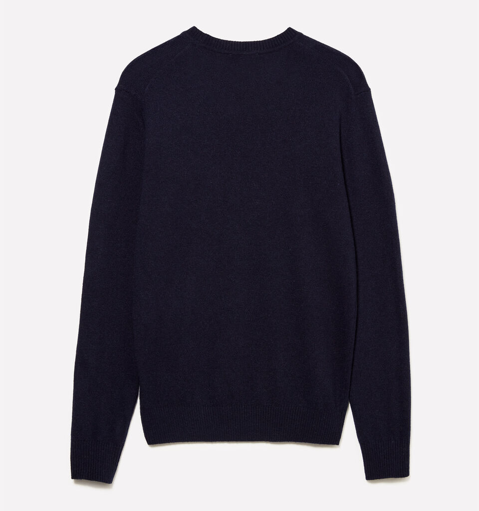 Pull ras du cou bleu foncé coupe régulière - pulls col rond pour homme - Bleu Foncé | Sisley image number 2